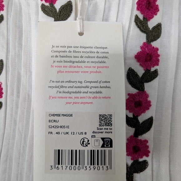 NWT Sezane Maggie Blouse - Picture 2 of 3